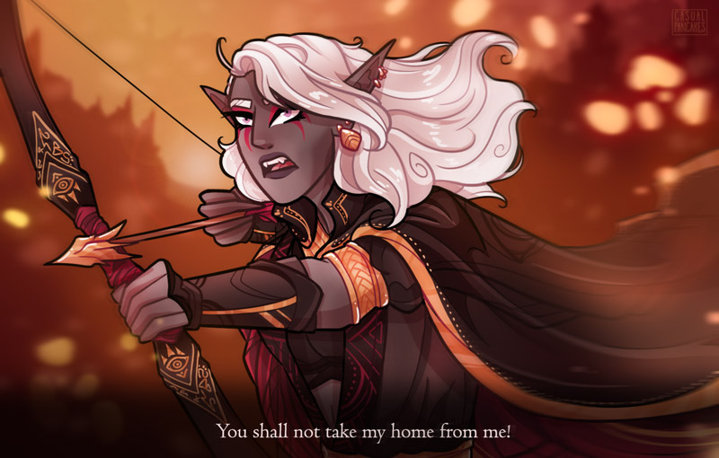 Portrait-character-design-example-a-personal-dungeons-and-dragons-drow-ranger